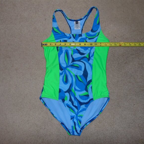 Spyder Blue Green Swirl Swimsuit Leotard XL - Picture 8 of 8